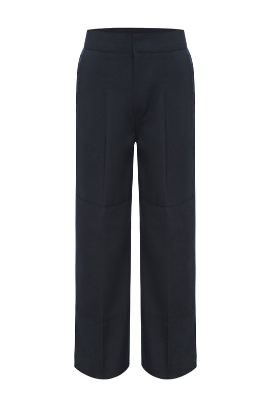 Primary Navy Long Pants (slimmer fit/double knee )